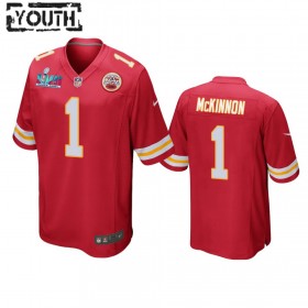 Tröjor Kansas City Chiefs Jerick McKinnon 1 Game Röd Super Bowl LVII - Barn